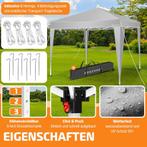 Partytent - opvouwbaar - 3x3 m - Paviljoen - Grijs - KESSER®, Tuin en Terras, Verzenden, Nieuw
