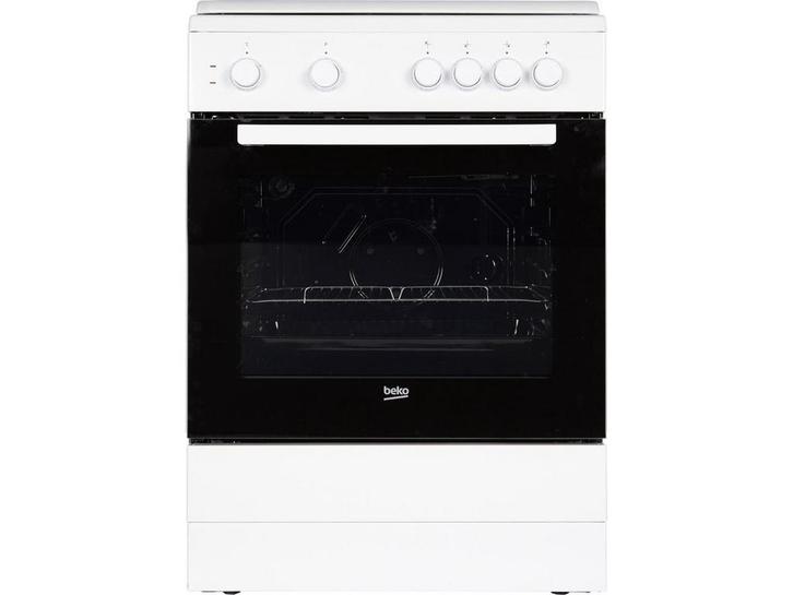 Beko FSS66000GW - Elektrisch Fornuis - 4 kookzones - 71L, Witgoed en Apparatuur, Kookplaten, Zo goed als nieuw, Verzenden