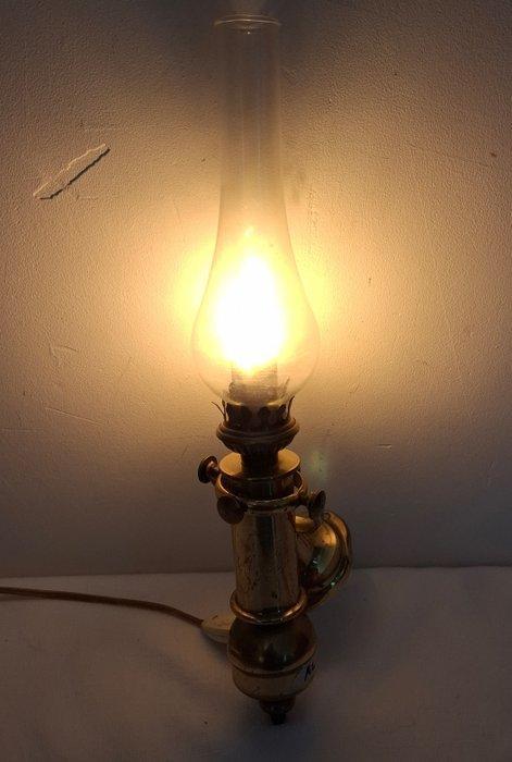 Ships lamp - Glas, Messing, Antiek en Kunst, Curiosa en Brocante
