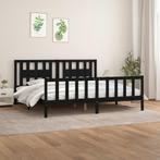 vidaXL Bedframe met hoofdbord massief grenenhout zwart, Verzenden, Zwart, Overige maten, 200 cm