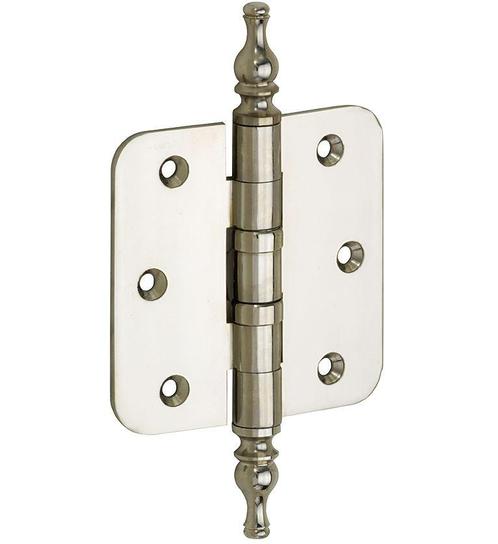 Kogellagerscharnier 89x89 ronde hoek vaas glans nikkel, Doe-het-zelf en Verbouw, Hang- en Sluitwerk, Verzenden