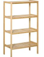 Bamboe Opbergkast met 4 Planken – 62x33x112 cm, Huis en Inrichting, Kasten | Boekenkasten, Verzenden, Nieuw