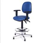 Stuurstoel EEMS met aluminium voet en blauwe skai bekleding, Nieuw, Verzenden