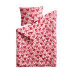 Lazy all-in-one kinderdekbed met hartjesprint - 1-persoons |, Verzenden, Nieuw, Rood