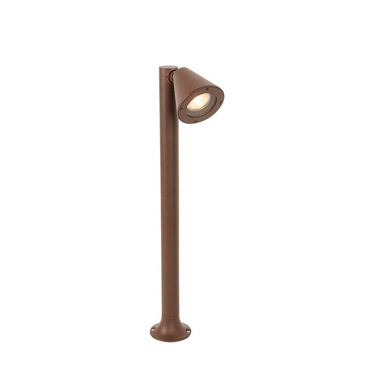 Buiten paaltje roestbruin met grondpin en kabelmof 60cm IP44, Tuin en Terras, Buitenverlichting, Nieuw, Minder dan 50 watt