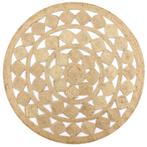 vidaXL Vloerkleed handgemaakt 90 cm gevlochten jute, Verzenden, Nieuw, Bruin