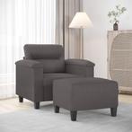 vidaXL Fauteuil met voetenbank 60 cm kunstleer grijs, Eenpersoons, Verzenden, Nieuw, Minder dan 150 cm