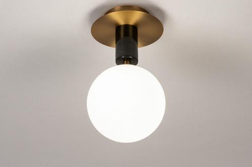 Rietveld Plafondlampen - Wit, Zwart, Goud - Glas, Marmer, Huis en Inrichting, Lampen | Plafondlampen, Verzenden