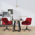 vidaXL Eetkamerstoelen draaibaar 2 st fluweel wijnrood, Huis en Inrichting, Stoelen, Verzenden, Nieuw, Rood