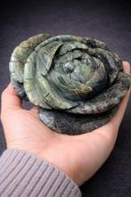 Labradoriet lotus-snijwerk met iriserende gloed - met de