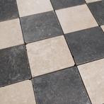 Getrommelde Keramische Dambord Vloertegels hardsteen look –, Doe-het-zelf en Verbouw, Tegels, Verzenden, Nieuw