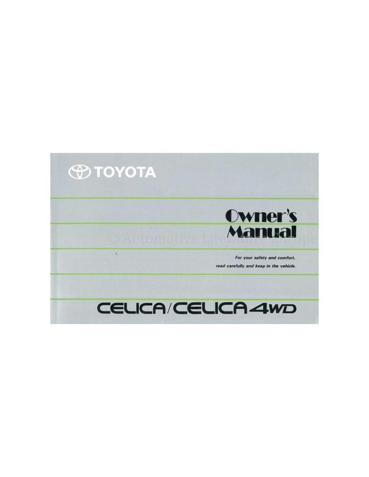 1990 TOYOTA CELICA | CELICA 4WD INSTRUCTIEBOEKJE ENGELS, Auto diversen, Handleidingen en Instructieboekjes