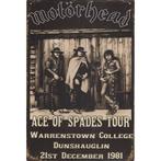 Concert Bord - Motorhead Ace Of Spades Tour 1981, Nieuw, Ophalen of Verzenden, Poster, Artwork of Schilderij