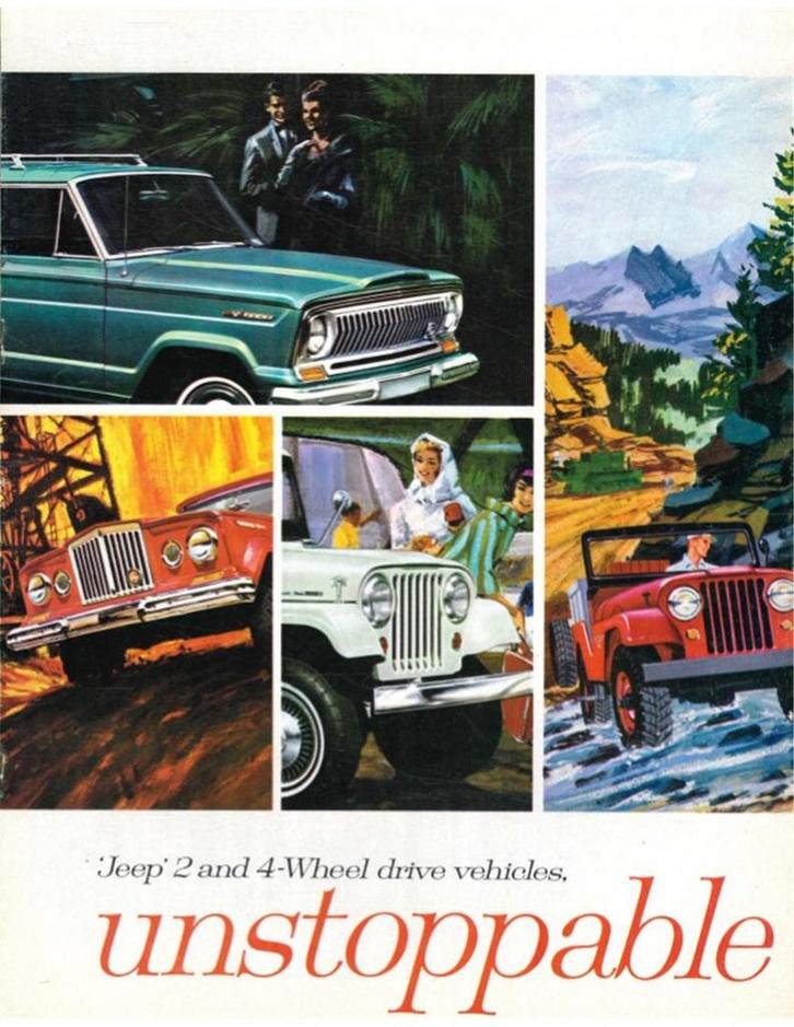 1965 JEEP PROGRAMMA BROCHURE ENGELS, Boeken, Auto's | Folders en Tijdschriften