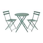 Bistroset tafel + 2 stoelen - groen - 59x70 | 41x44x81 cm, Tuin en Terras, Tuinsets en Loungesets, Nieuw, Verzenden