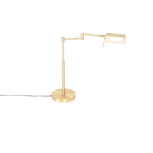 Design tafellamp goud incl. LED met touch dimmer - Notia, Huis en Inrichting, Lampen | Tafellampen, Nieuw, Overige materialen