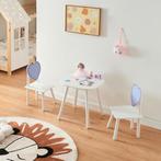 Kindertafel met 2 kinderstoelen Siljan wit en lila [en.casa], Kinderen en Baby's, Kinderkamer | Tafels en Stoelen, Verzenden, Nieuw