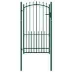 vidaXL Poort met speerpunten 100x175 cm staal groen, Verzenden, Nieuw