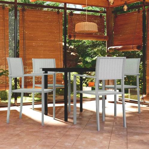 vidaXL 5-delige Tuinset wit, Tuin en Terras, Tuinsets en Loungesets, Tuinset, Nieuw, 4 zitplaatsen, Textileen, Verzenden