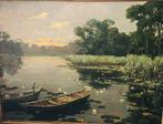 Edmond François Heirman (1869-1957) - Crépuscule sur létang