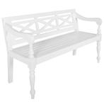 Bank Batavia 123 cm massief mahoniehout wit (Interieur)