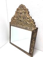 Spiegel - Glas, Messing - facet - geslepen 58 cm, Antiek en Kunst, Curiosa en Brocante