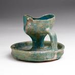 Middeleeuws Terracotta olielamp - 77 mm, Antiek en Kunst