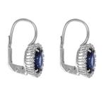 Oorbellen - 18 karaat Witgoud - 3.03ct. tw. Saffier -, Nieuw