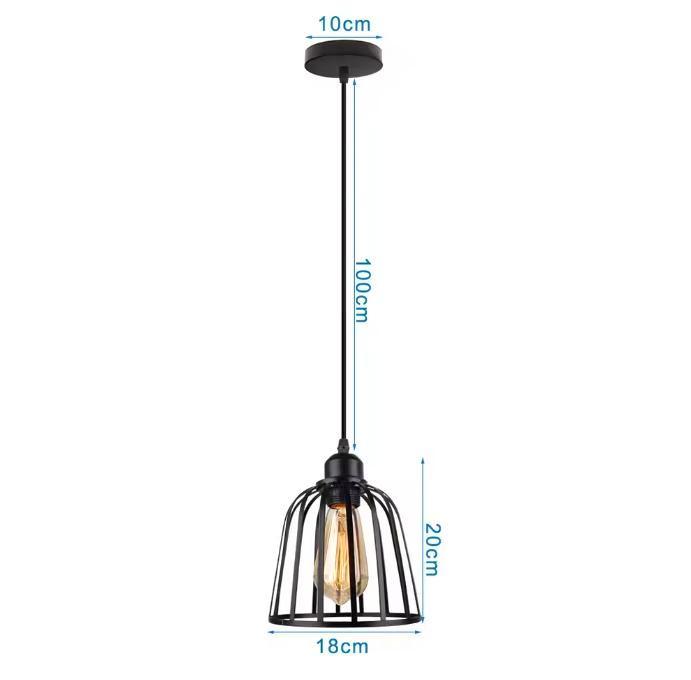 Zwarte hanglamp | Industriele lamp landelijk design | E27, Huis en Inrichting, Lampen | Hanglampen, Nieuw, Metaal, Verzenden