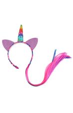 Eenhoorn Haarband Haar Regenboog Unicorn Diadeem Oortjes Hoo, Nieuw, Carnaval, Ophalen of Verzenden, Accessoires