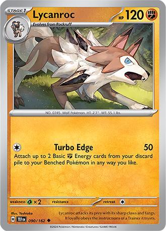 Lycanroc 090/162 reverse holo Temporal forces, Hobby en Vrije tijd, Verzamelkaartspellen | Pokémon, Losse kaart, Nieuw, Foil, Ophalen of Verzenden