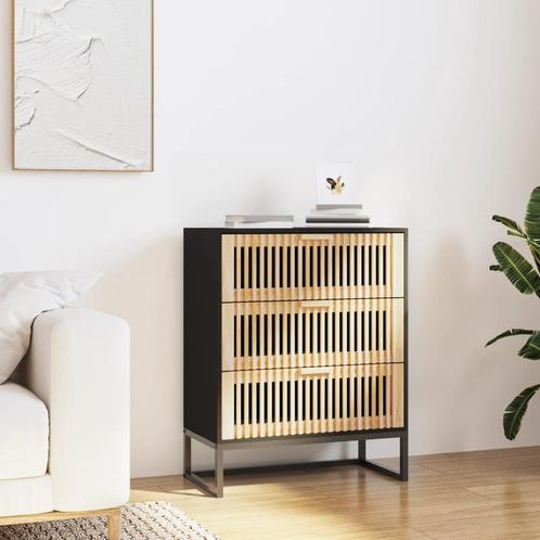 vidaXL Dressoir 60x30x75 cm bewerkt hout zwart, Huis en Inrichting, Kasten | Overige, Nieuw, Verzenden