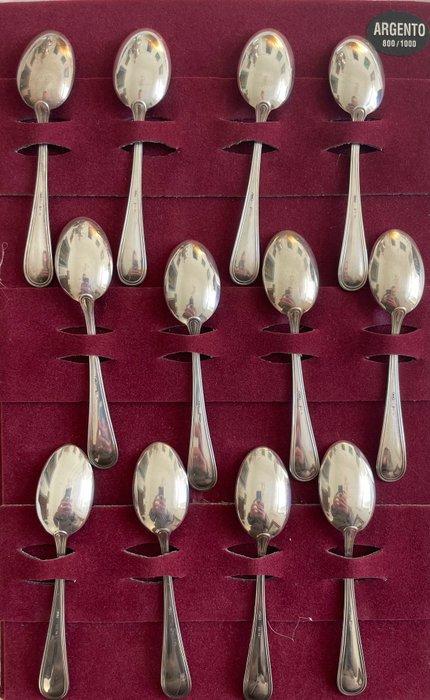 Koffielepel (12) - .800 zilver - 12 theelepels koffie, Antiek en Kunst, Antiek | Goud en Zilver