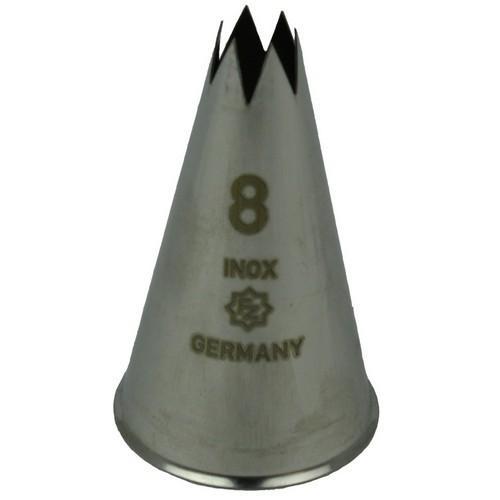 Spuitmondje gekarteld 6 Tands RVS 8mm, Hobby en Vrije tijd, Taarten en Cupcakes maken, Nieuw, Verzenden