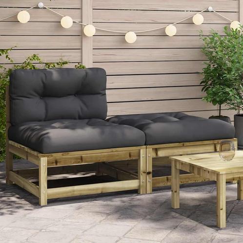 vidaXL Tuinbank zonder armleuningen met kussens en, Tuin en Terras, Tuinsets en Loungesets, Nieuw, Verzenden