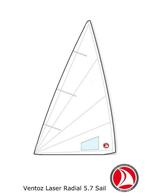 Ventoz Laser Radial Zeil (5.7 m2) COMPLEET - WIT, Watersport en Boten, Verzenden, Nieuw, 3 tot 6 meter, Minder dan 15 m²