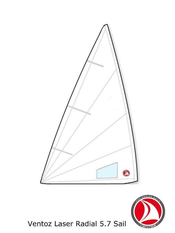 Ventoz Laser Radial Zeil (5.7 m2) COMPLEET - WIT, Watersport en Boten, Zeilen en Zeiltoebehoren, Minder dan 15 m², Grootzeil, Nieuw