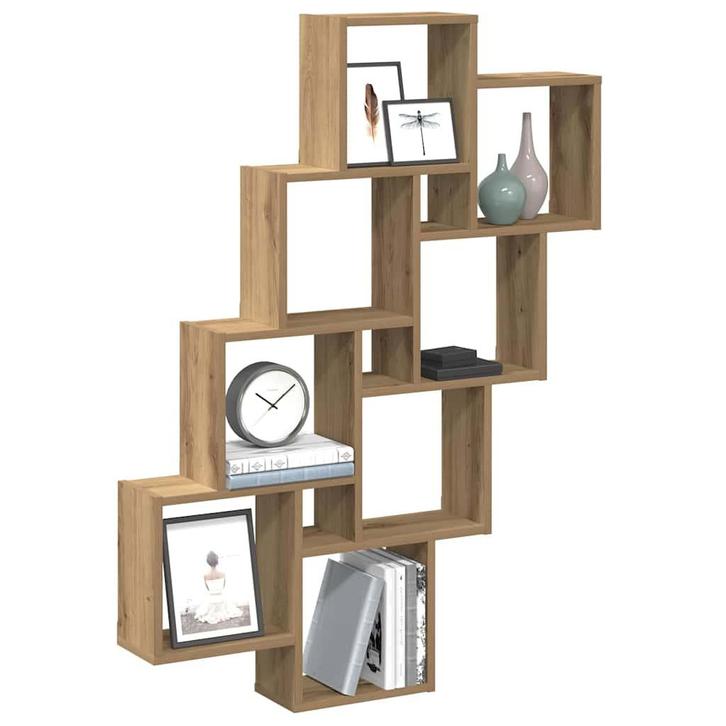 vidaXL Wandschap kubus 90x15x119,5 cm bewerkt hout, Huis en Inrichting, Woonaccessoires | Wandplanken en Boekenplanken, Nieuw