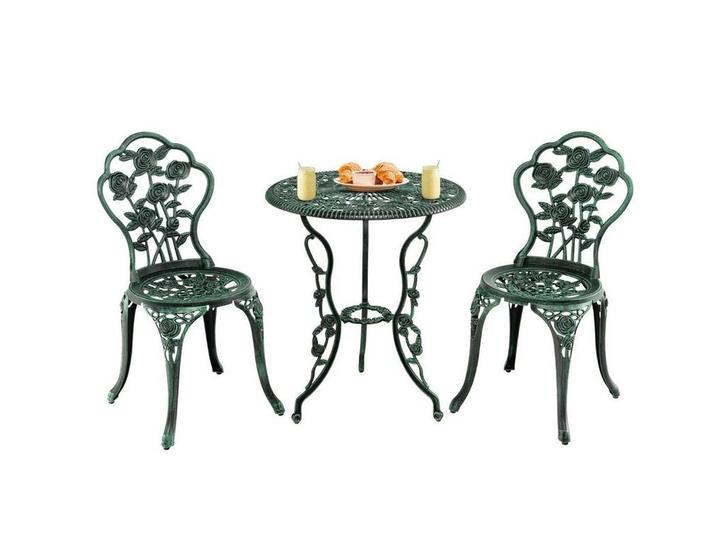 Coast 3-delige Bistroset Gietaluminium - 2 Stoelen 1 Tafel -, Tuin en Terras, Overige Tuin en Terras, Nieuw, Verzenden