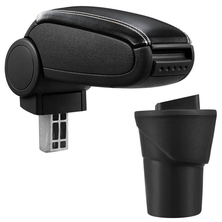 Armsteun Nissan Micra K13 vf 2010 kunstleer zwart wit stikse, Auto diversen, Auto-accessoires, Verzenden