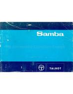 1982 TALBOT SAMBA INSTRUCTIEBOEKJE, Auto diversen, Handleidingen en Instructieboekjes
