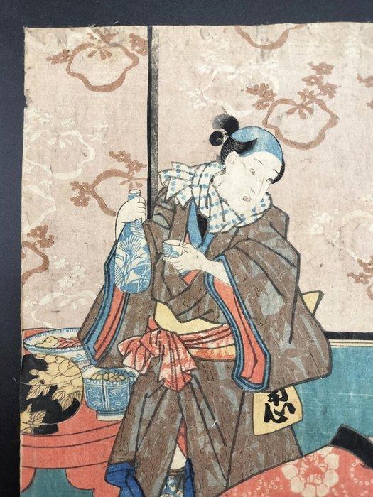 Iroha / Bashi Ieyoshi - Utagawa Kunisada (1786-1865) - Japan, Antiek en Kunst, Antiek | Overige Antiek