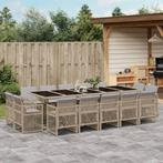 vidaXL 15-delige Tuinset met kussens poly rattan gemengd, 4 zitplaatsen, Nieuw, Tuinset, Verzenden