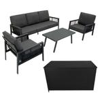 Aluminium Tuinmeubel Set 4-Delig Antraciet Grijs Rotan, Verzenden, Nieuw