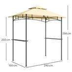 TRUUSK Grillpaviljoen Met LED - 240 x 150 x 258 cm - Wateraf, Tuin en Terras, Tuintafels, Verzenden, Nieuw