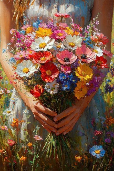 Iconica - Summer in Hands - Unique 1/1 XXL (150x100 cm), Antiek en Kunst, Kunst | Designobjecten