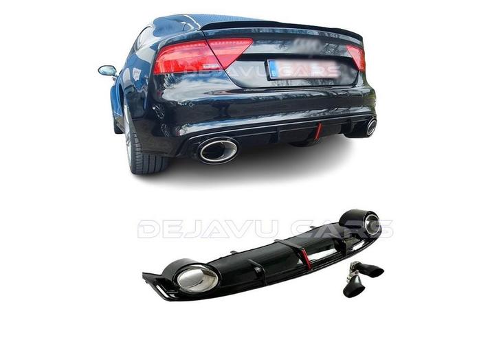 RS7 Look Diffuser voor Audi A7 4G Sportback S line / S7, Auto-onderdelen, Carrosserie en Plaatwerk, Achter, Bumper, Nieuw, Audi