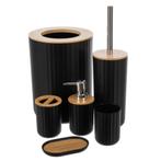 Ruhhy Badkameraccessoires Set - 6-delig - Zwart en Bamboe..., Ophalen of Verzenden, Nieuw