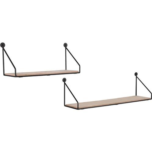 Wandrek - Wandplanken - Trion Anap - 2-delig - Zwart - Hout, Huis en Inrichting, Woonaccessoires | Wandplanken en Boekenplanken
