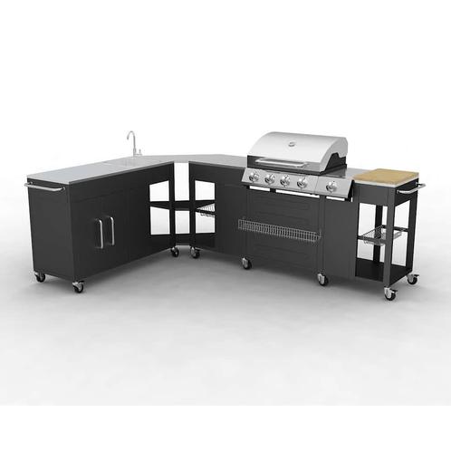 vidaXL Buitenkeuken Missouri 4 branders, Tuin en Terras, Houtskoolbarbecues, Nieuw, Verzenden